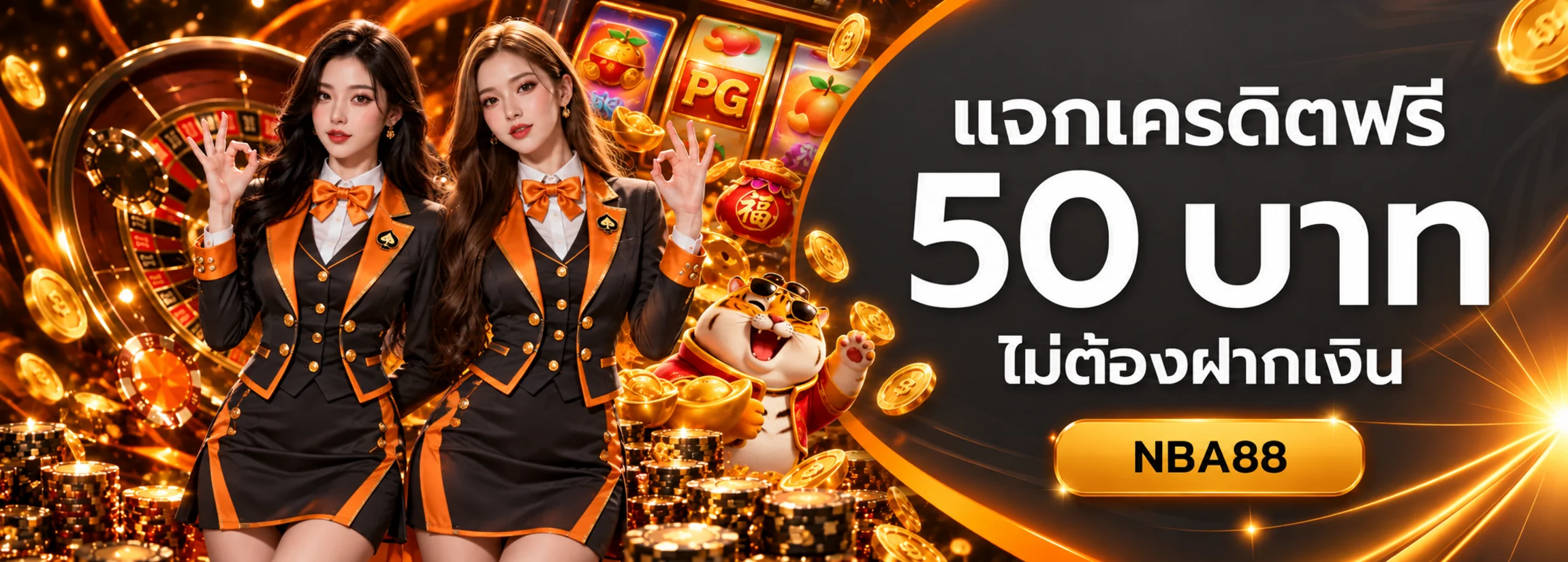 NBA88 สล็อตเครดิตฟรี 50 บาท โทนดำส้ม
